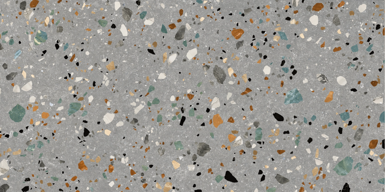 Δείγμα terrazzo με ζεστές αποχρώσεις